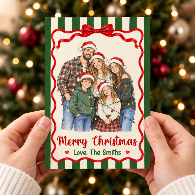 Custom Photo Family Christmas Cards - Personalized Christmas Greeting Card