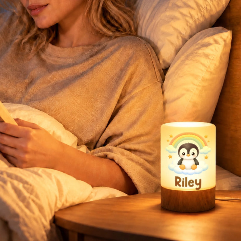 Custom Name Lion Rainbow Baby Shower Decor Gifts For Kids - Personalized Dimmable Touch Night Light