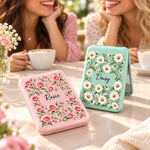 Custom Flower Garden Gifts For Women - Personalized LED Compact Makeup Mirror