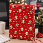 Custom Photo Secret Santa Gifts For Coworker - Personalized Wrapping Paper