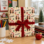 Custom Photo Christmas Gifts For Teachers - Personalized Wrapping Paper