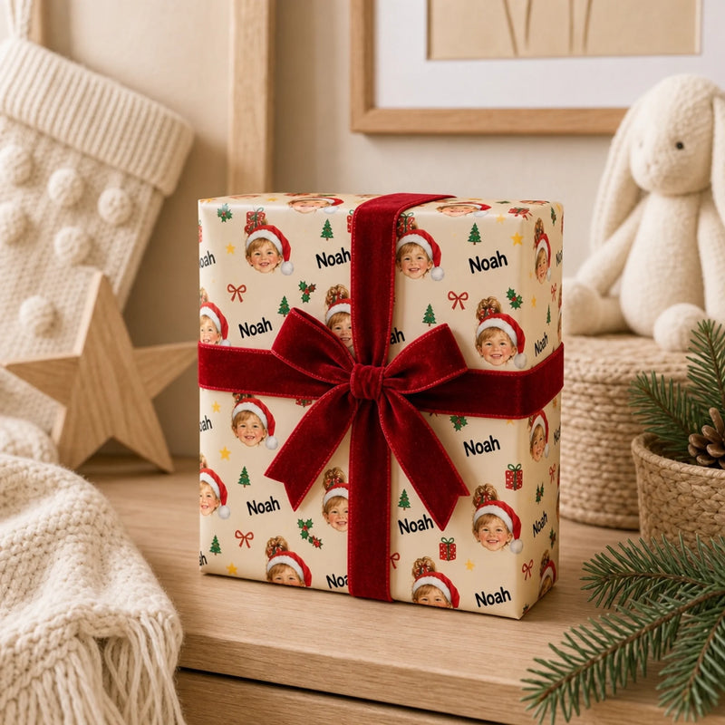 Custom Baby Photo First Christmas Gifts - Personalized Wrapping Paper