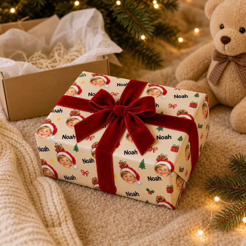 Custom Baby Photo First Christmas Gifts - Personalized Wrapping Paper