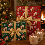 Custom Couple Photo Christmas Gifts for Him, Her - Personalized Wrapping Paper