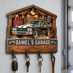 Custom Photo Garage Name Decor Gifts - Personalized Wooden Key Holder