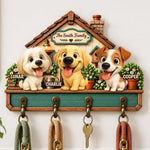 Custom Dog Family Gifts For Dog Lovers - Personalized Wooden Key Holder