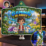 Custom Photo Fantasy Gaming Gifts for Kids - Personalized Snuggle Blanket