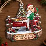 Custom Romantic Christmas Gifts For Couples - Personalized Wooden Ornament