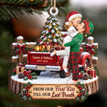 Custom Romantic Christmas Gifts For Couples - Personalized Wooden Ornament