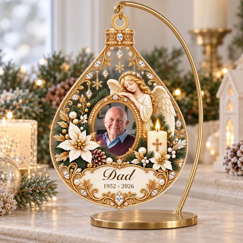 Custom Photo Memorial Angel Christmas Decor Gifts - Personalized Acrylic Ornament
