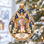 Custom Photo Heavenly Memorial Christmas Decor Gifts - Personalized Acrylic Ornament