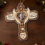 Custom Photo Memorial Cross Christmas Decor Gifts - Personalized Acrylic Ornament