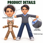Custom Mini Me And Pet Family, Sister, Coworkers Gifts - Personalized Poseable Plush Doll