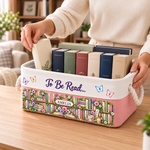 Custom Name Book Lover Gifts for Readers - Personalized Storage Basket