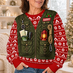 Custom Photo Merry Campmas Camping Christmas Gifts for Him - Personalized Ugly Sweatshirt