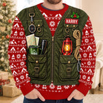 Custom Photo Merry Campmas Camping Christmas Gifts for Him - Personalized Ugly Sweatshirt
