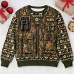 Custom Photo Merry Huntmas Hunting Christmas Gifts for Him - Personalized Ugly Sweatshirt