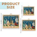 Custom Photo Travel Destinations Postage Stamp Couple Christmas Gifts - Personalized Ornament