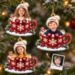Custom Photo Hot Cocoa Kids Christmas Gifts - Personalized Acrylic Ornament