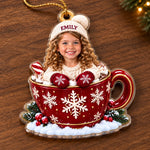 Custom Photo Hot Cocoa Kids Christmas Gifts - Personalized Acrylic Ornament