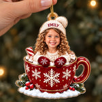 Custom Photo Hot Cocoa Kids Christmas Gifts - Personalized Acrylic Ornament
