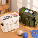 Custom Name Crochet Knitting Gifts For Yarn Lovers - Personalized Canvas Yarn Tote Bag