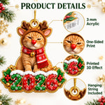 Custom Photo 2026 Reindeer Pet Christmas Decor - Personalized Acrylic Ornament