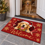 Custom Pet Photo Funny Christmas Door Gifts For Dog And Cat Lovers - Personalized Decorative Mat