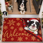 Custom Pet Photo Santa Paws Christmas Gifts For Dog And Cat Lovers - Personalized Decorative Mat