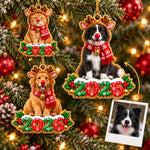 Custom Photo 2026 Reindeer Pet Christmas Decor - Personalized Acrylic Ornament