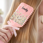 Custom Floral Name Gifts for Her - Personalized Paddle Hair Brush