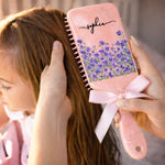 Custom Floral Name Gifts for Her - Personalized Paddle Hair Brush