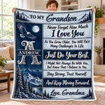 Custom Name Inspirational Gifts For Grandson - Personalized Blanket