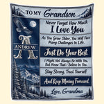 Custom Name Inspirational Gifts For Grandson - Personalized Blanket