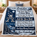 Custom Name Inspirational Gifts For Grandson - Personalized Blanket