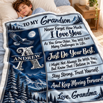 Custom Name Inspirational Gifts For Grandson - Personalized Blanket