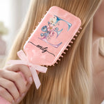 Custom Floral Monogram Gifts for Her - Personalized Paddle Hair Brush
