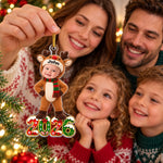 Custom Photo 2026 Reindeer Costume Kids Christmas Gifts - Personalized Acrylic Ornament