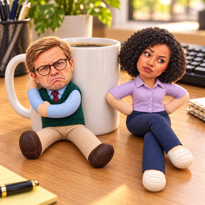 Custom Funny Office Character Coworker Gifts - Personalized Poseable Plush Doll