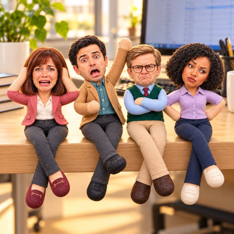 Custom Funny Office Character Coworker Gifts - Personalized Poseable Plush Doll