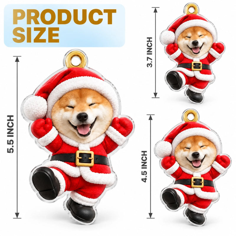 Custom Photo Christmas Characters Gift For Pet Lovers - Personalized Acrylic Ornament