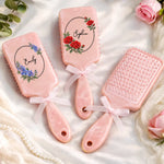 Custom Floral Frame Name Gifts for Her - Personalized Paddle Hair Brush