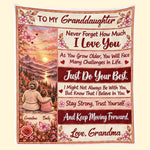 Custom Name Floral Sunset Gifts For Granddaughter - Personalized Blanket