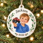 Custom Whimsical Photo Kids Christmas Gifts - Personalized Acrylic Ornament