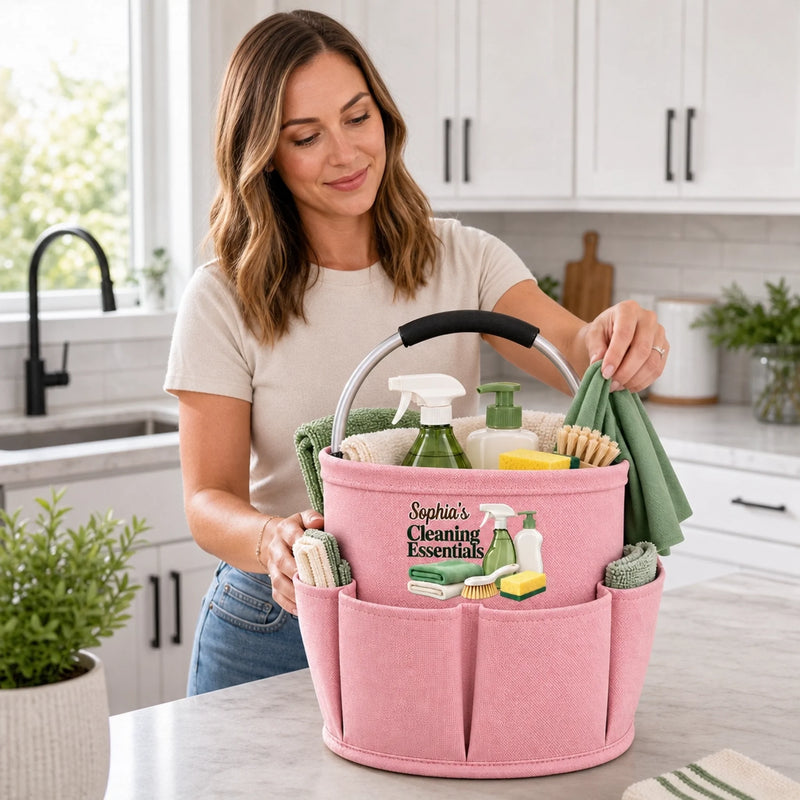 Custom Name Cleaning Essentials Gift for Women - Personalized Tool Bag