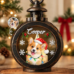 Custom Pet Photo Vintage Christmas Gifts For Dog And Cat Lovers - Personalized Candlelight Lantern Ornament