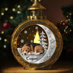 Custom Pet Photo Sleeping In Loving Memory Christmas Gifts For Dog And Cat Lovers - Personalized Candlelight Lantern Ornament