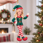 Custom Photo Face Christmas Elf Funny Gifts For Family, Pet Lovers - Personalized Poseable Plush Doll Ornament