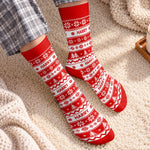 Custom Name Festive Pattern Family Christmas Gifts - Personalized Middle Tube Socks