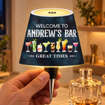 Custom Welcome To My Home Bar Decor - Personalized LED Bottle Light Topper